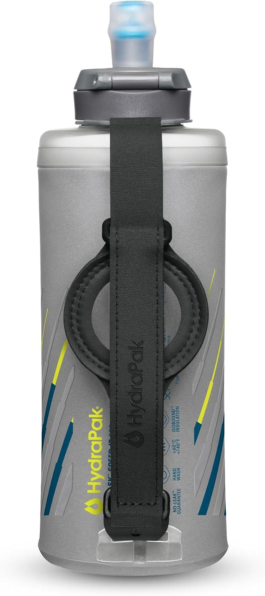 HydraPak SkyFlask Speed - Collapsible Handheld Running Water Bottle (350ml, 500ml, 500ml Insulated) - Adjustable Strap, Lightweight, Spill-Proof Cap | Collapsible