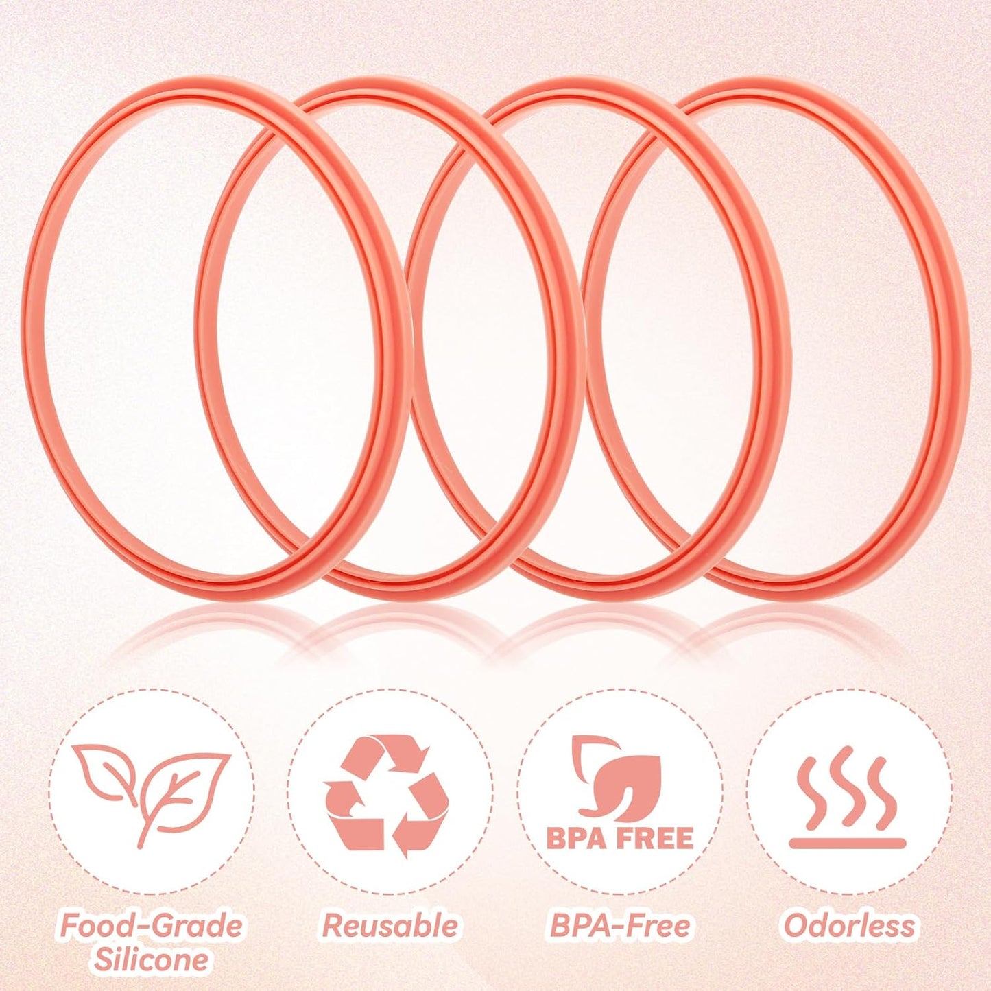 6pcs Gasket Replacement for Owala 40oz Tumbler, Rubber Lid Seal Ring Water Bottle Accessories Replacement Part Compatible with Owala 40oz Stainless Steel Cup (Pink)