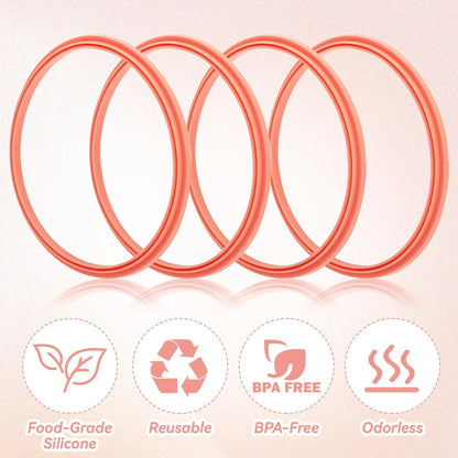 6pcs Gasket Replacement for Owala 40oz Tumbler, Rubber Lid Seal Ring Water Bottle Accessories Replacement Part Compatible with Owala 40oz Stainless Steel Cup (Pink)