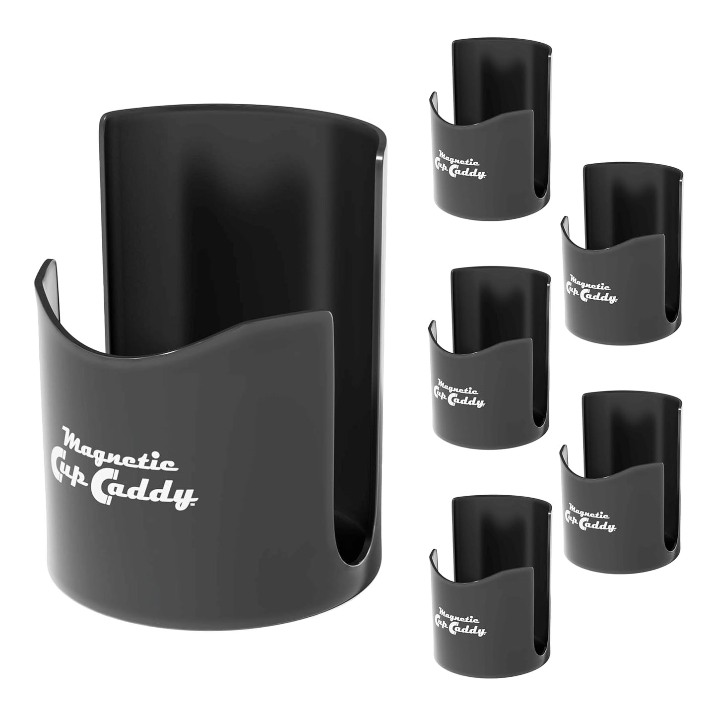 Master Magnetics Magnetic Cup Holder - Caddy for Bottles, Glasses, and Cans - Fits on Fridge, Lawnmower, Forklift, Cart, or Ladder - Heavy-Duty Magnet