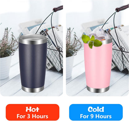 VEGOND 20oz Tumbler with Lid and Straw Stainless Steel Tumbler Cup Bulk Vacuum Insulated Double Wall Travel Coffee Mug Powder Coated Coffee Cup, Black, 12 Pack