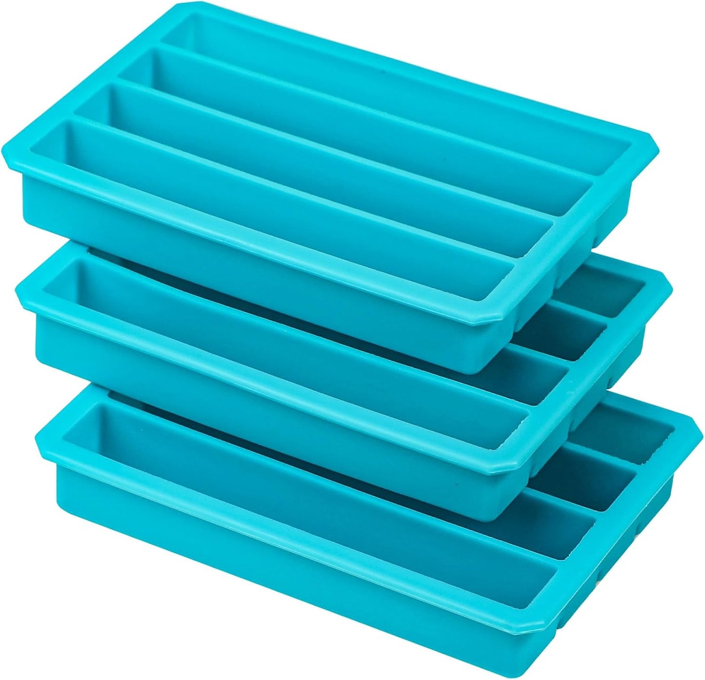 Webake Silicone Ice Cube Trays for Water Bottles Ice Cube Mold 12 Cavity, Easy Release Long Ice Cube Sticks For Bottled Beverage, Soda, Sport Drinks, Burritos Egg, Pack of 3