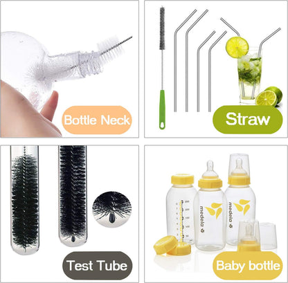 Long Bottle Brush, 17 in Bendable Cleaner Brushes for Cleaning Neck Beer Bottles, Wine, Baby Bottles, Water Bottles, Tumblers, Flask, Bird Feeder, Vase, Pipes and Brewing Supplies Black/1Pack
