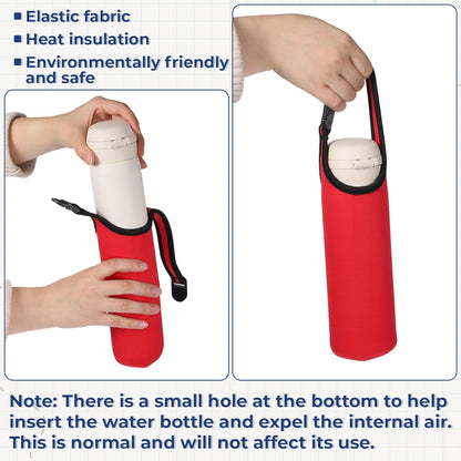 2 PCS Water Bottle Holder with Strap Water Bottle Carrier with Strap Neoprene Sleeve with Carrying Handle, Tumbler Sleeve Bottles Shoulder Carriers Waterbottles Holder with Straps for Portable Sport