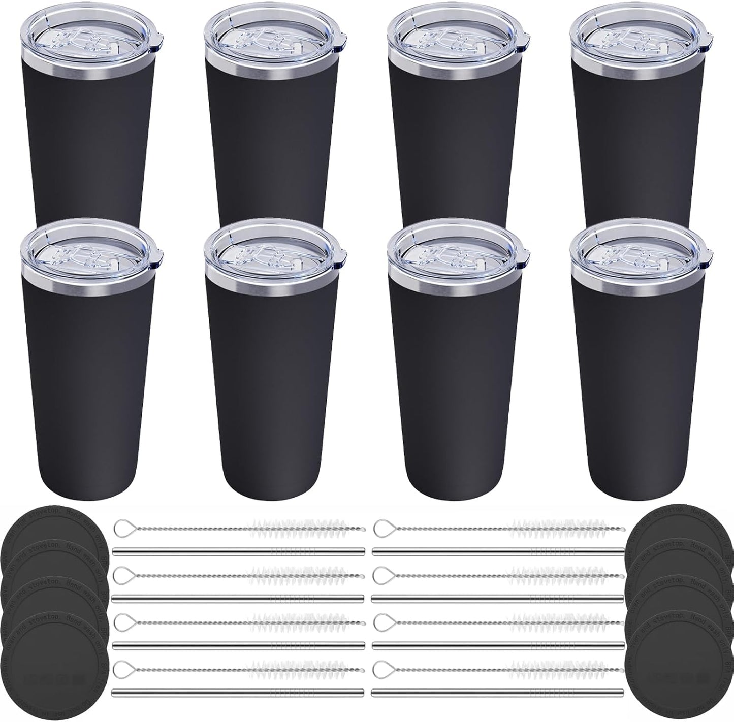 GGQ 20oz Travel Coffee Tumbler Food-Grade 304 Stainless Steel Vacuum Insulated Double Wall Leak-Proof Lid Reusable Straw Hot and Cold Drinks Cup Holder Friendly (Light Blue)