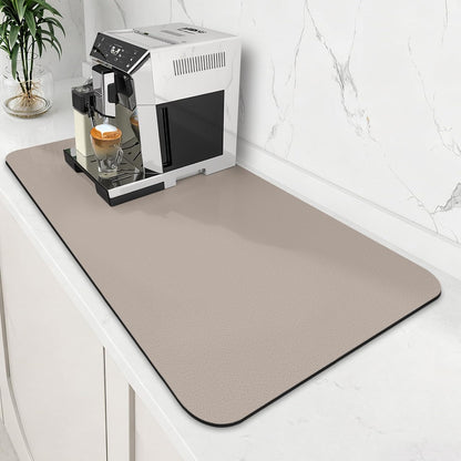 WISELIFE Coffee Mat Super Absorbent Dish Drying Mat Coffee Bar Accessories Match with Machine Large Drying Mats for Kitchen Counter 12" W x 19" L, Black