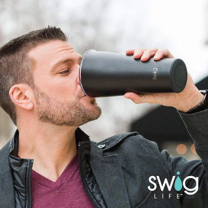 Swig Life 32oz Insulated Tumbler, Travel Coffee Tumbler with Lid, Cup Holder Friendly Travel Coffee Mug, Stainless Steel with Lid (Hayride)