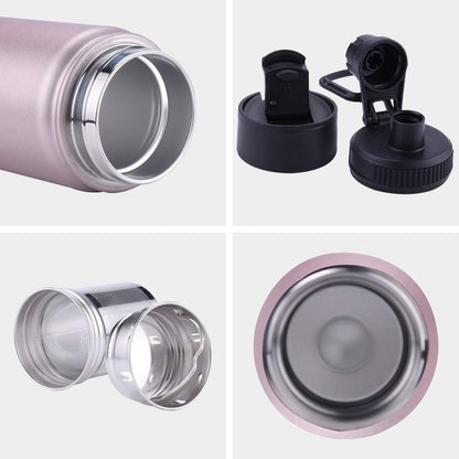 Sivaphe Tea Infuser Bottle With Removable Loose Leaf Tea Strainer Cup 18/8 Stainless Steel Portable Insulated Travel Tea Tumbler Black