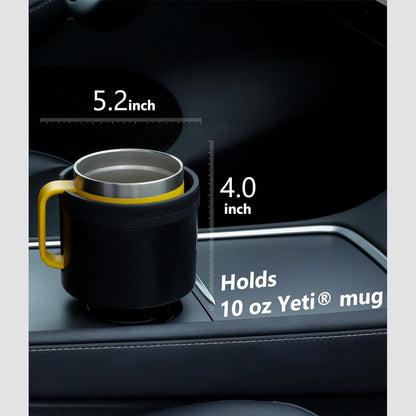 Seven Sparta Car Cup Holder Expander with Offset Adjustable Base, Compatible with Hydro Flasks 32/40 Ounce, Compatible with Yeti Ramblers 20/26/30 Ounce, Other Bottles in 3.4"-3.8" (Black)