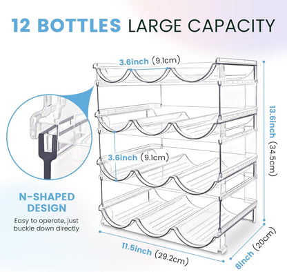 spospo Water Bottle Organizer for Cabinet, Water Bottle Storage Organizer, 2 Packs Water Bottle Storage Rack, Water Bottle Holder for Cabinet, Stackable Water Bottle Storage Rack