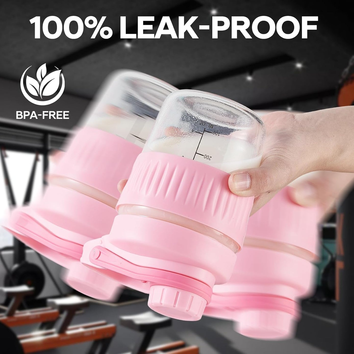 16oz Glass Shaker Bottle for Protein, Small Borosilicate Glass Protein Powder Leak-Proof Shaker Cup Mixes with 304 Blending Ball(16oz,Black)