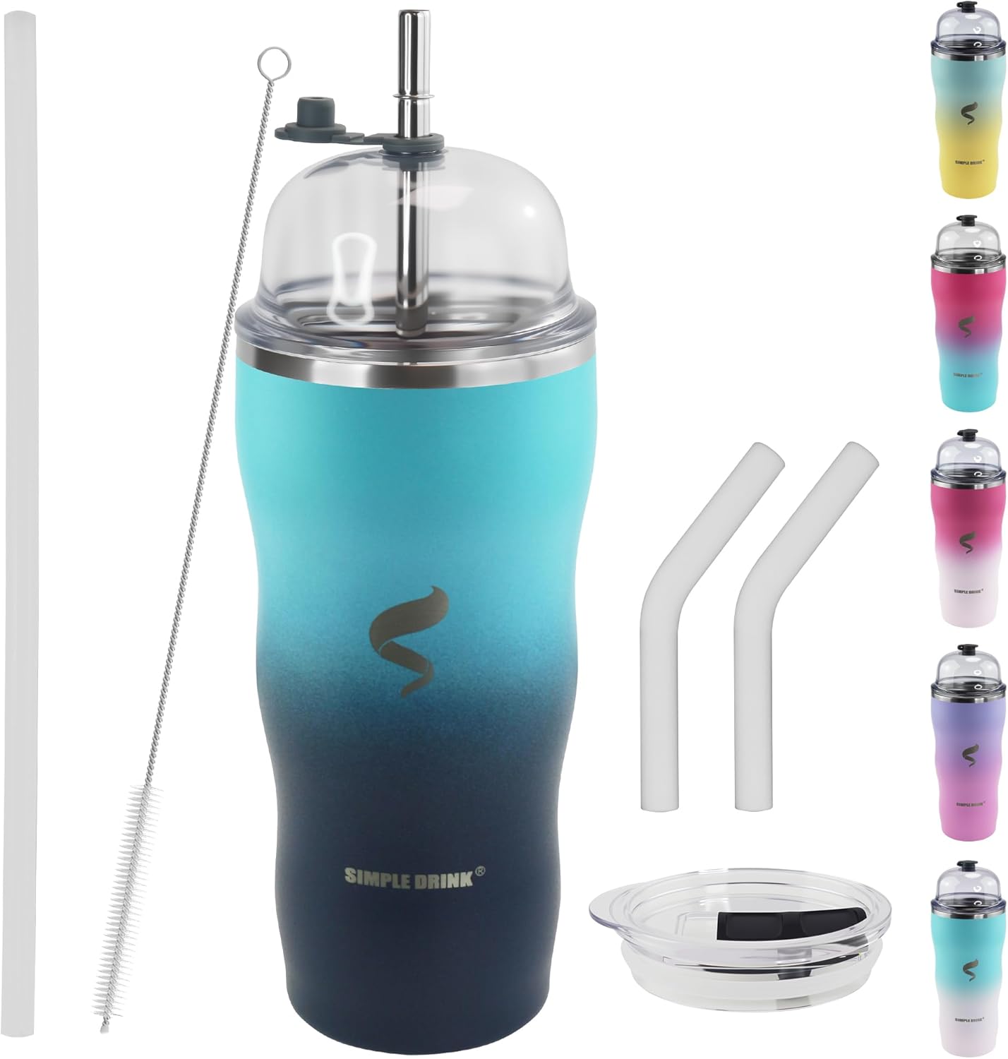 20Oz Insulated Tumbler With Straw And Lid, Stainless Steel Coffee Cup, Double Wall Vacuum Travel Mug,Spill proof Iced Coffee Tumbler, Beach tumbler, Green Red Tumbler