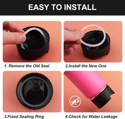 Silicone Ring for Hydro Flask Wide Mouth Flip Sip Coffee Lid, Rubber Seal Gasket for Hydro Flask Coffee Tumbler Chug Cap, Leak Proof O-Ring, Rubber Sealing Insert Parts, White 6pcs