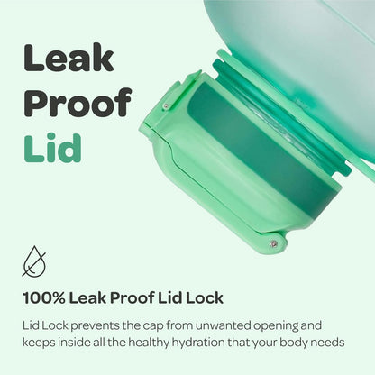Hydracy Water Bottle with Time Marker -Large BPA Free Water Bottle & No Sweat Sleeve -Leak Proof Gym Bottle with Times to Drink - Ideal for Fitness Sports & Outdoors