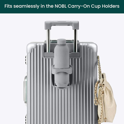 NOBL Stainless Steel Water Bottle,17 oz, 500 ml, Double Wall Vacuum Insulation, Sealed Bottle Keeps Drinks Cold 24 Hrs & Hot 12 Hrs, Leak Proof, Fits Noble Carry-On Cup Holder - Sand