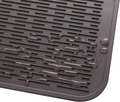 MicoYang Silicone Dish Drying Mat for Multiple Usage,Easy clean,Eco-friendly,Heat-resistant Silicone Mat for Kitchen Counter,Sink,Bar,Bottle,or Cup Green M 17 inches x 6 inches