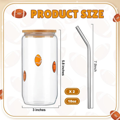 Honeydak 2 Pcs Icon Juice Glass Tumbler with Lid & Straw - 18 oz Cloud and Sun Icon Can Shape Glass Cups Coffee Juice Beer Soda Drinking Cup for Summer Halloween Christmas Party Supplies Gift