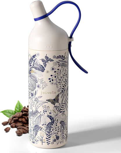 20oz Artic Ceramic Lined Coffee Tumbler, 3D Floral Print Design, Insulated Stainless Steel Travel Mug with Lid and Straw, BPA-Free Leak-Proof for Hot & Iced Coffee Tea, Unique Gifts for Women