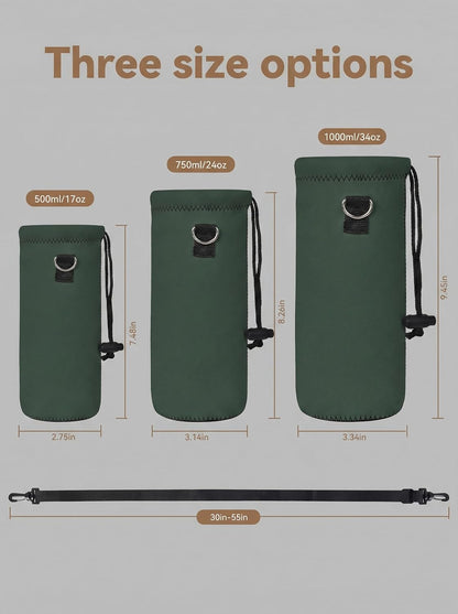AUPET Water Bottle Sling Bag Carrier Crossbody Sleeve,Insulated Neoprene Bottle Case Holder Pouch Cover 500ML/17oz with Shoulder Strap for Walking Women Men