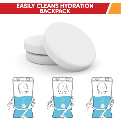 CleanHike Hydration Bladder Cleaning Tablets, 36 Count - Hydration Pack & Water Reservoir Cleaner Tablets, Individually Wrapped Effervescent Tabs, Removes Stains & Odors, Mint Scent, Travel Ready