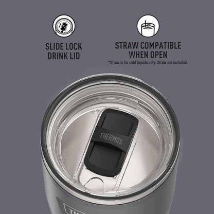 THERMOS ICON SERIES, Stainless Steel Tumbler with Slide Lock, 18 Ounce, Mystic Navy