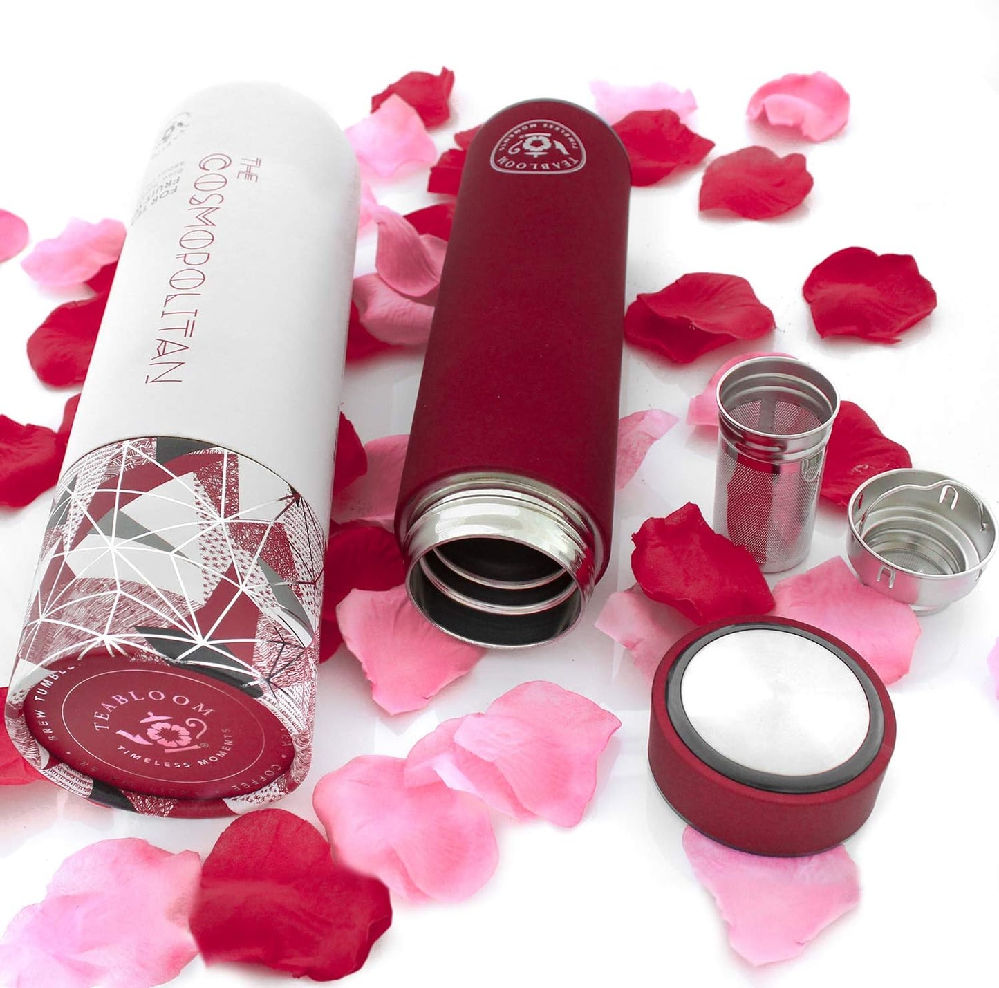 Teabloom - The ORIGINAL All-Brew Travel Tumbler & Thermos | OPRAH’s Favorite | 16oz/480ml Stainless Steel Insulated Water Bottle/Tea Flask/Cold Brew Coffee Mug