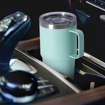 HASLE OUTFITTERS 20oz Tumbler with Handle & Lid, Insulated Stainless Steel Travel Mug, Leakproof Cup for Coffee, BPA-Free Double-Wall Vacuum Tumblers for Hot/Cold Drinks, Commuter, Gym, Office, Blue