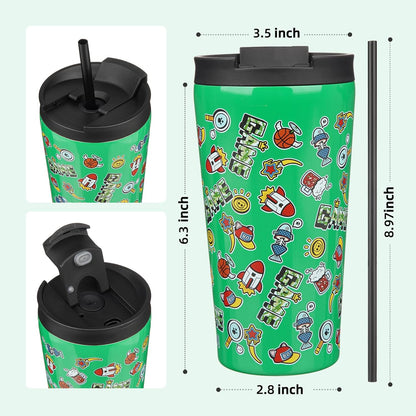BJPKPK 4 Pack Tumbler with Lid and Straw,30oz Insulated Tumblers Bulk Reusable Travel Coffee Mug, Dishwasher Safe Double Wall Vacuum Insulated Cup Gift for Men Women,Light Blue Leopard