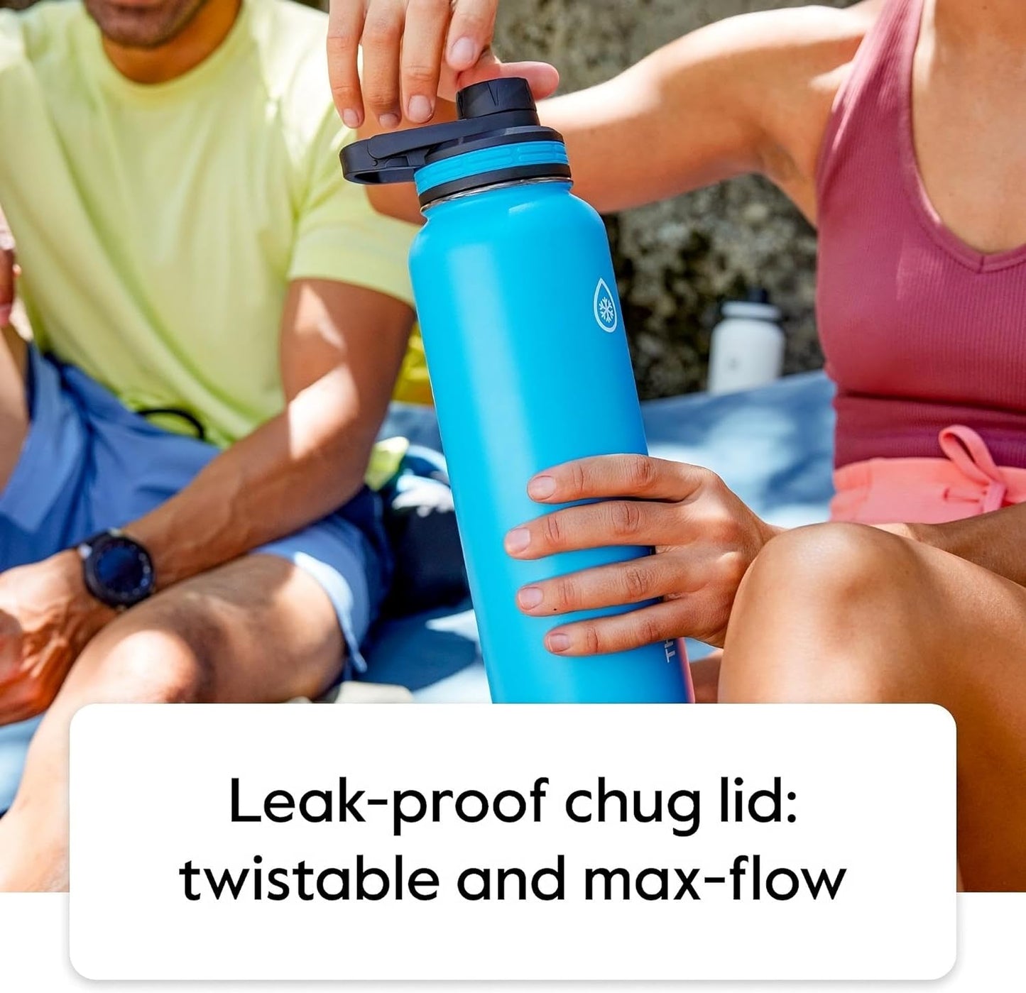ThermoFlask Insulated Water Bottle with Spout Lid (24 oz, Lemonade Stand) - Leakproof, Stainless Steel Water Bottle for Cold & Hot Drinks, Travel & Daily Hydration