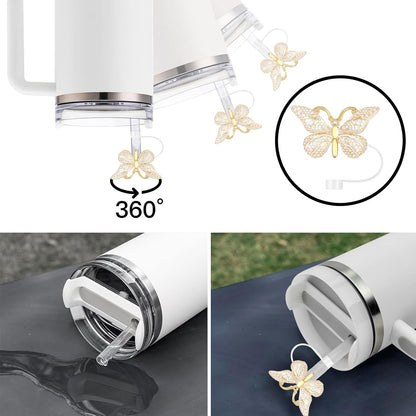 Cute Straw Cover Cap for Stanley Cup Accessories,Bling Straw Toppers for Stanley Tumbler 40&30 oz,Reusable Straws Tips Protectors Compatible with 10mm Straws