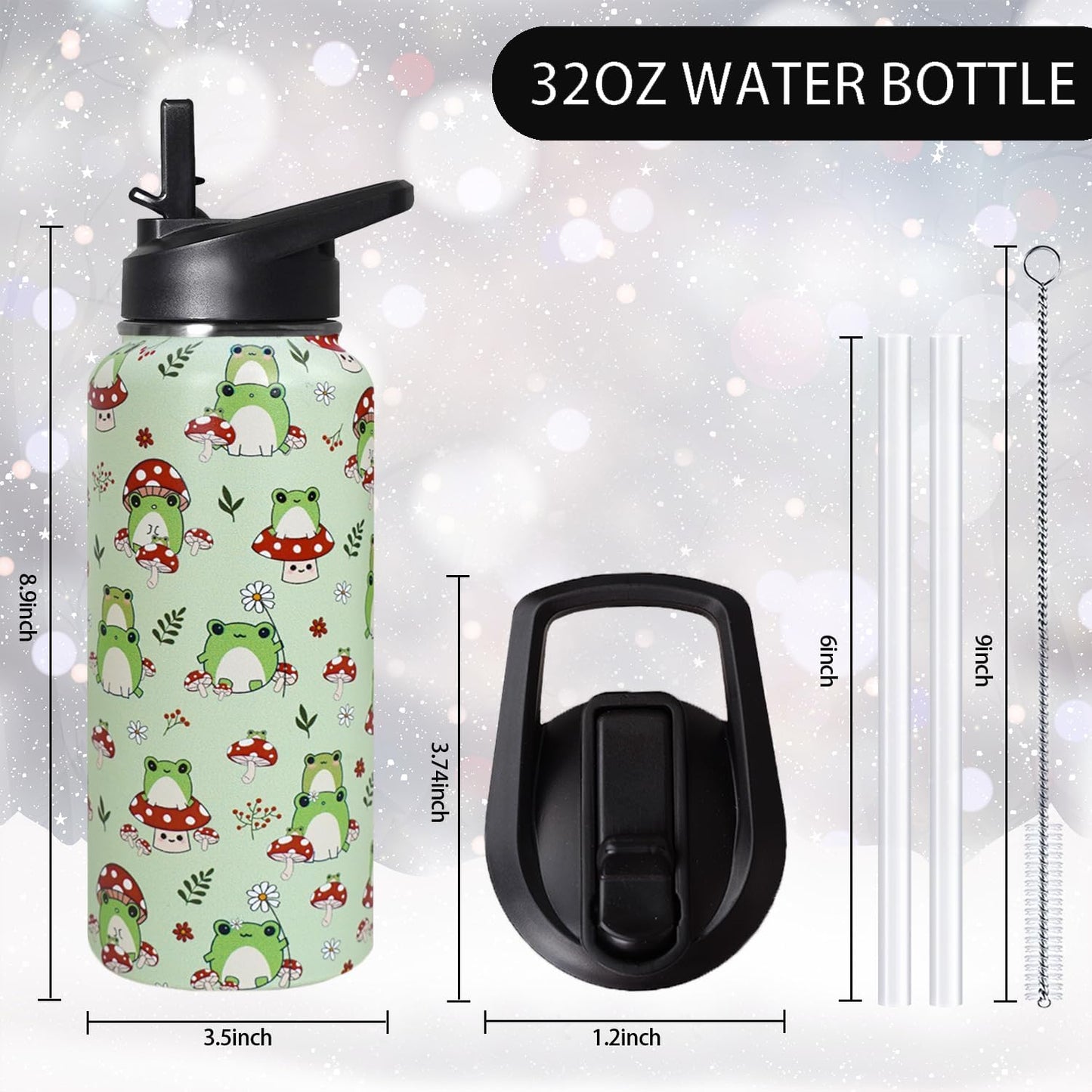 32 oz Pickleball Insulated Water Bottle with Straw - Pickleball Gym Hiking Sports Coffee Mug | Perfect Pickleball Gifts for Women, Pickleball Decor Accessories