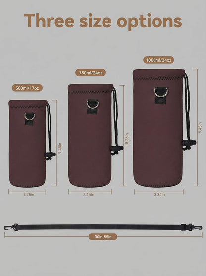 AUPET Water Bottle Bag Carrier,24oz/32oz Insulated Neoprene bottle Sling Holder Case Pouch Cover for 1000ML/750ML Bottles with Shoulder Strap for walking