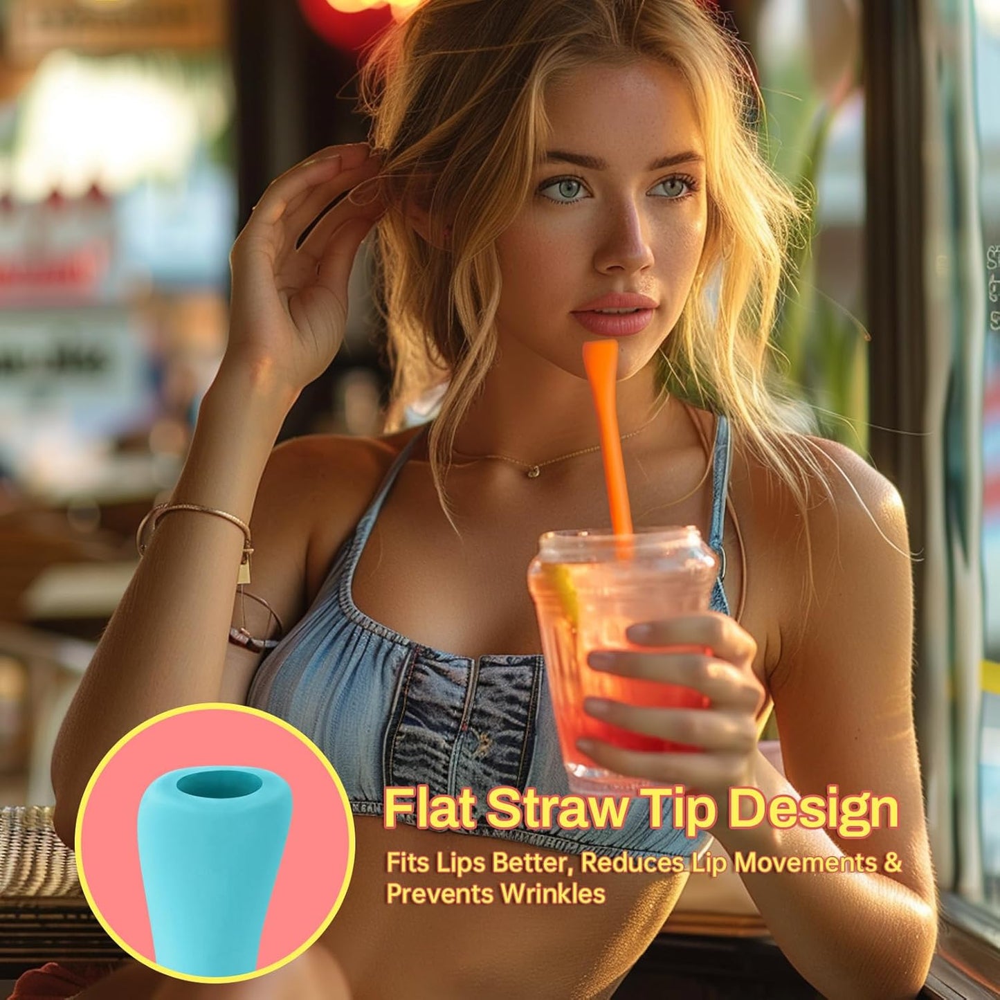 NiHome 6PCS Silicone Anti-Wrinkle Straws Fit for 40oz 30oz Stanley Tumblers w/Brushes, Customizable Length Wrinkle Free Straws for Various Size Cups, No Wrinkle Reusable Straws for Lip (Macaron)