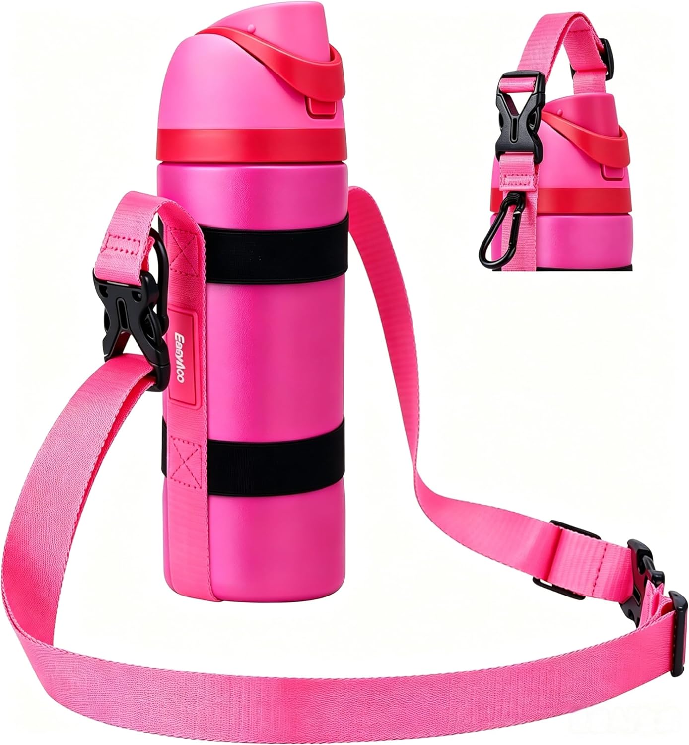 EasyAcc Water Bottle Holder Strap Sling, for Owala FreeSip 24 32 40 oz, Hydro Flask, Cirkul, Yeti, Stanley Flip, Universal Water Bottles, with Carabiner, for Walking Curise Travel (Bottle Excluded)