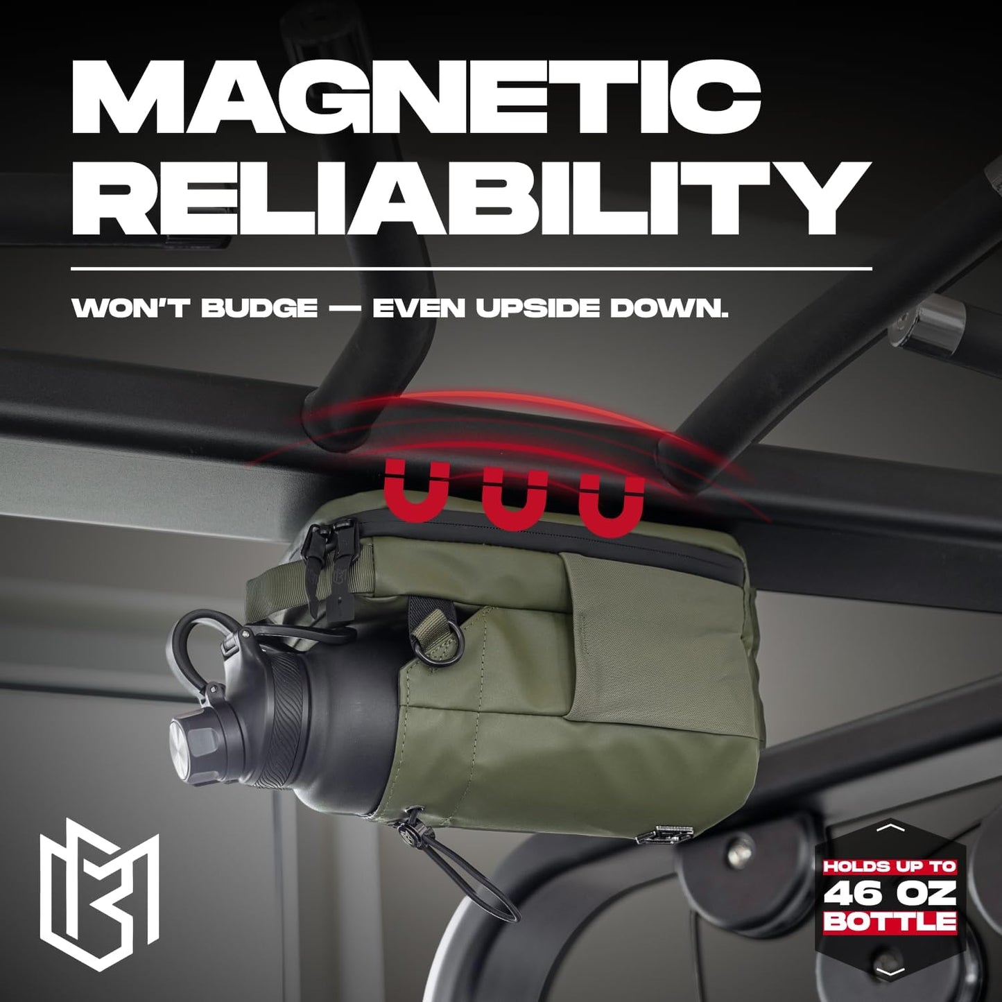 Magnetic Gym Bag for Men and Women – Sling Bottle with Magnetic Attachment | Water Bottle Holder, Gym Pouch, Crossbody Bag for Travel, Sports, Work, Fitness