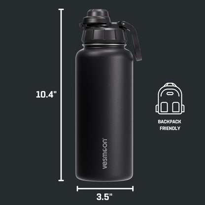 Vesmoon Vessence 24 Oz Stainless Steel Tea Infuser Bottle for Loose Leaf Tea, Water, Herbs, Fruits - Triple Layered Insulated, Leak Proof Bottle with Lid and Clip Handle - 24 Hours Hot/Cold