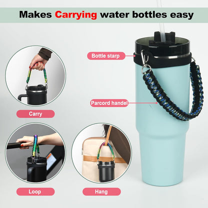 Wongeto Paracord Handle Strap for Stanley Cup - Heavy Duty Compatible with Stanley 40oz 30oz Tumbler, Stanley Cup Accessories