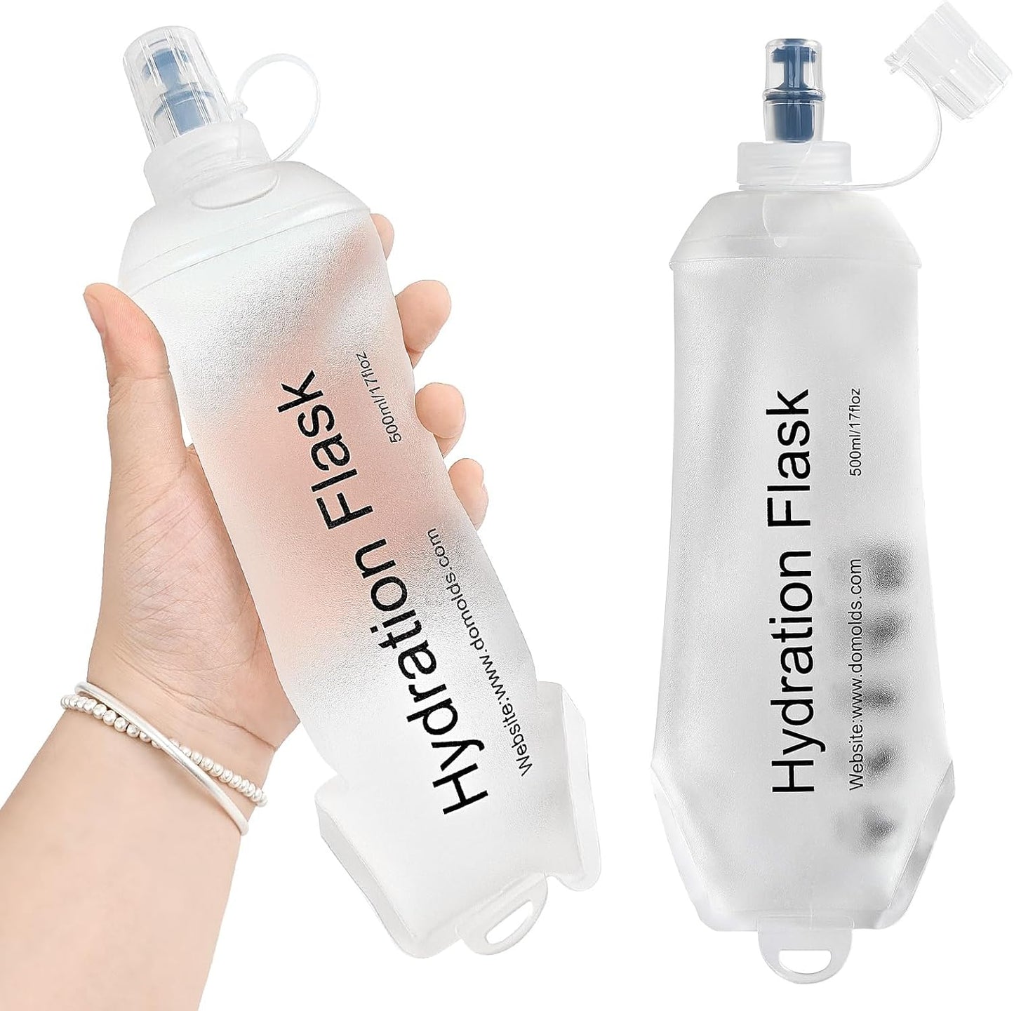 GYGYL Soft Flask, TPU Collapsible Soft Water Bottle for Hydration Pack, Running Vest, Leak-Proof Folding Water Bottle for Hiking Cycling Climbing Jogging-250ml Grey