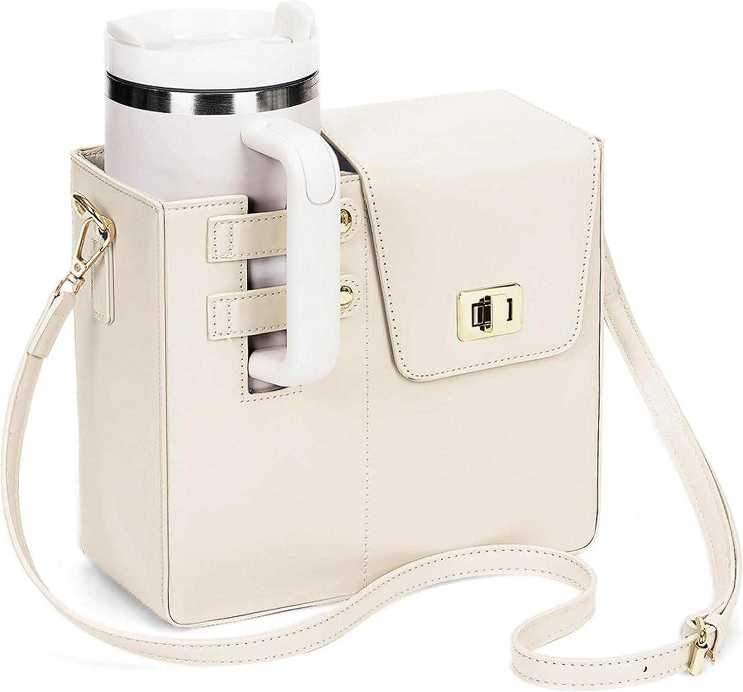 Stanley Purse Cup Holder for 40oz - Portable Crossbody Tumbler Bag with Strap, Water Bottle Carrier for Outdoor Travel