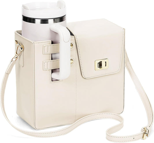 Stanley Purse Cup Holder for 40oz - Portable Crossbody Tumbler Bag with Strap, Water Bottle Carrier for Outdoor Travel