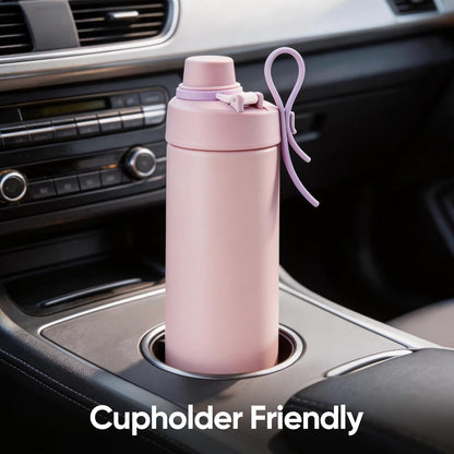 Fijinhom 18 oz Insulated Water Bottle with Handle, 304 Stainless Steel Double Wall Vacuum, Keep 24H Cold, Leak Proof, BPA-Free,with Lid & Non-Slip Bottom for Outdoor, Sports, Work, Travel (Black)