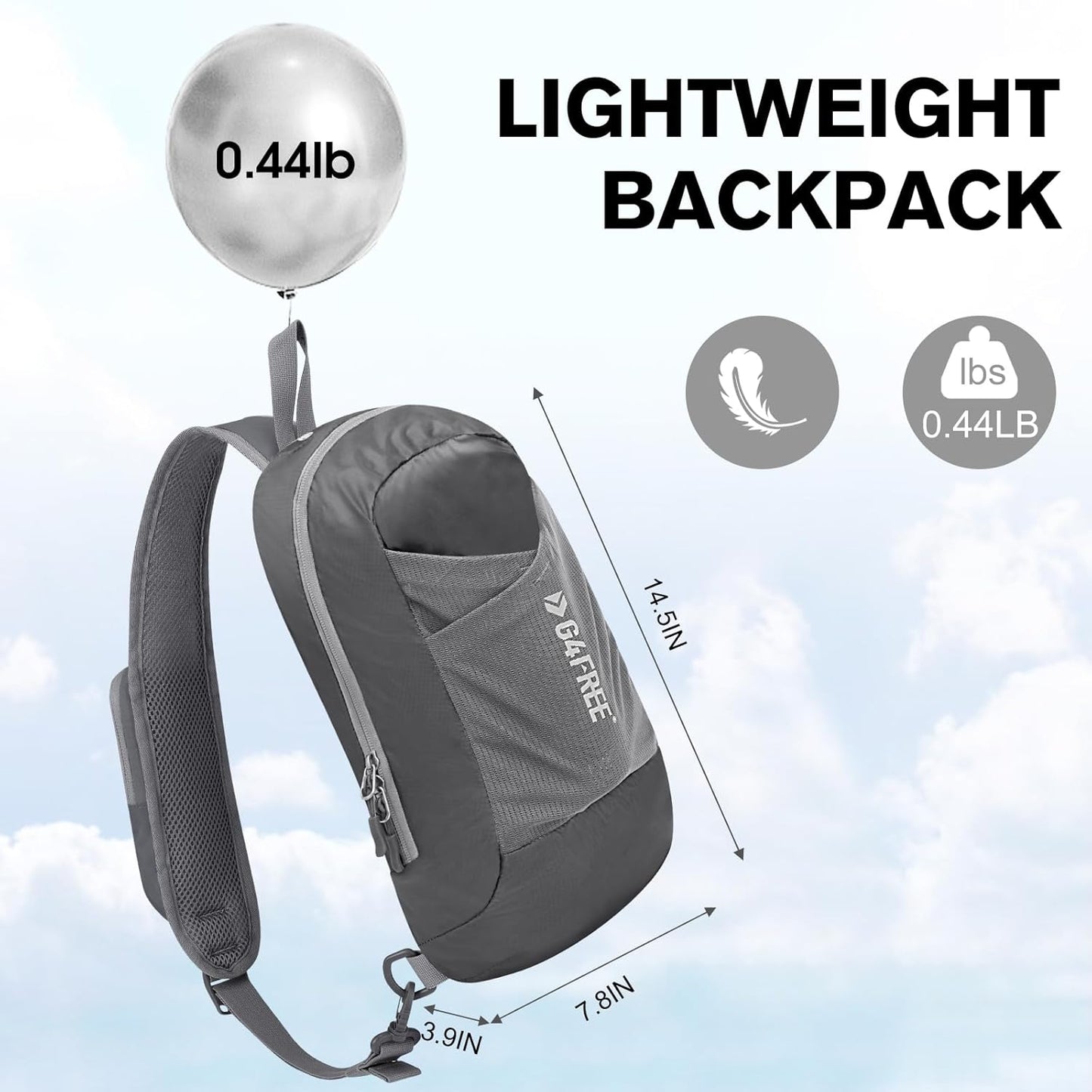 G4Free Sling Bag RFID Blocking Lightweight Crossbody Backpack Chest Shoulder Bag for Travel Sports Running