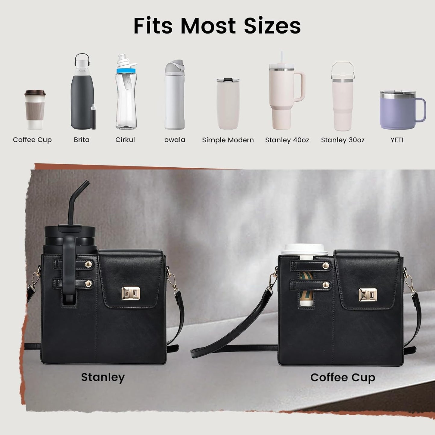 Outdoor Portable Crossbody Water Cup Purse Bag Water Bottle Carrier Bag with Phone Pocket Tumbler Carrier with Strap