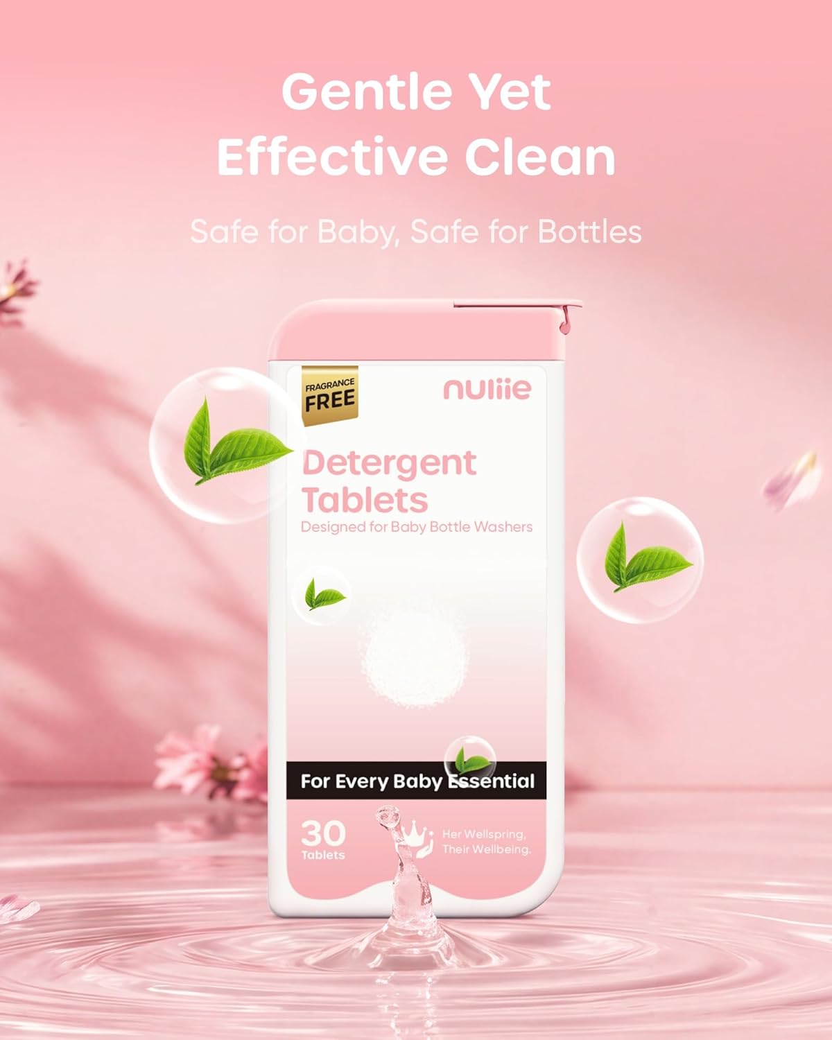 Nuliie 120PCS Detergent Tablets with Sealed Box, Bottle Washer Tablets for Momcozy, Baby Brezza, GROWNSY & Momfann, Removes Milk Residue & Odor, Gentle Formula Safe
