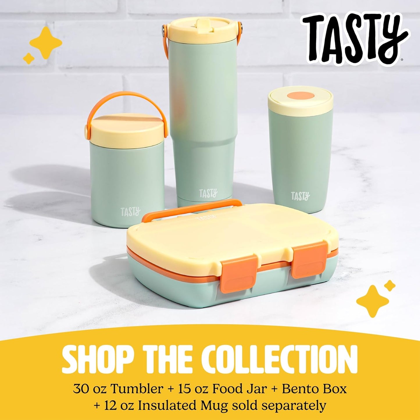 Tasty 12oz Insulated Stainless Steel Push Mug, Leak-Proof Lid with One-Hand Open/Close Button, Travel Coffee Cup, Double Wall Vacuum Flask, Aqua Blue