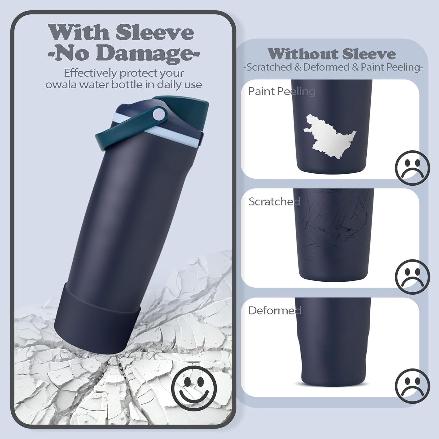2PCS Silicone Boots for Owala 30oz & 40oz FreeSip Sway Bottles & Tumblers – Non-Slip, Scratch-Resistant, Stability Enhancer for Owala Accessories (Eucalyptus Green) - Colors A