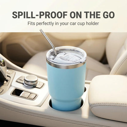 Tumbler Lid Replacement 2 Pack for 20 oz Tumblers - Compatible with Yeti Rambler & More 3.2" Mugs, Spill Proof and Splash Resistant Crystal Clear Sliding Lids, BPA-Free, Straw Friendly