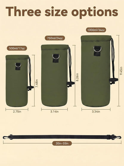 AUPET Water Bottle Bag Carrier,24oz/32oz Insulated Neoprene bottle Sling Holder Case Pouch Cover for 1000ML/750ML Bottles with Shoulder Strap for walking