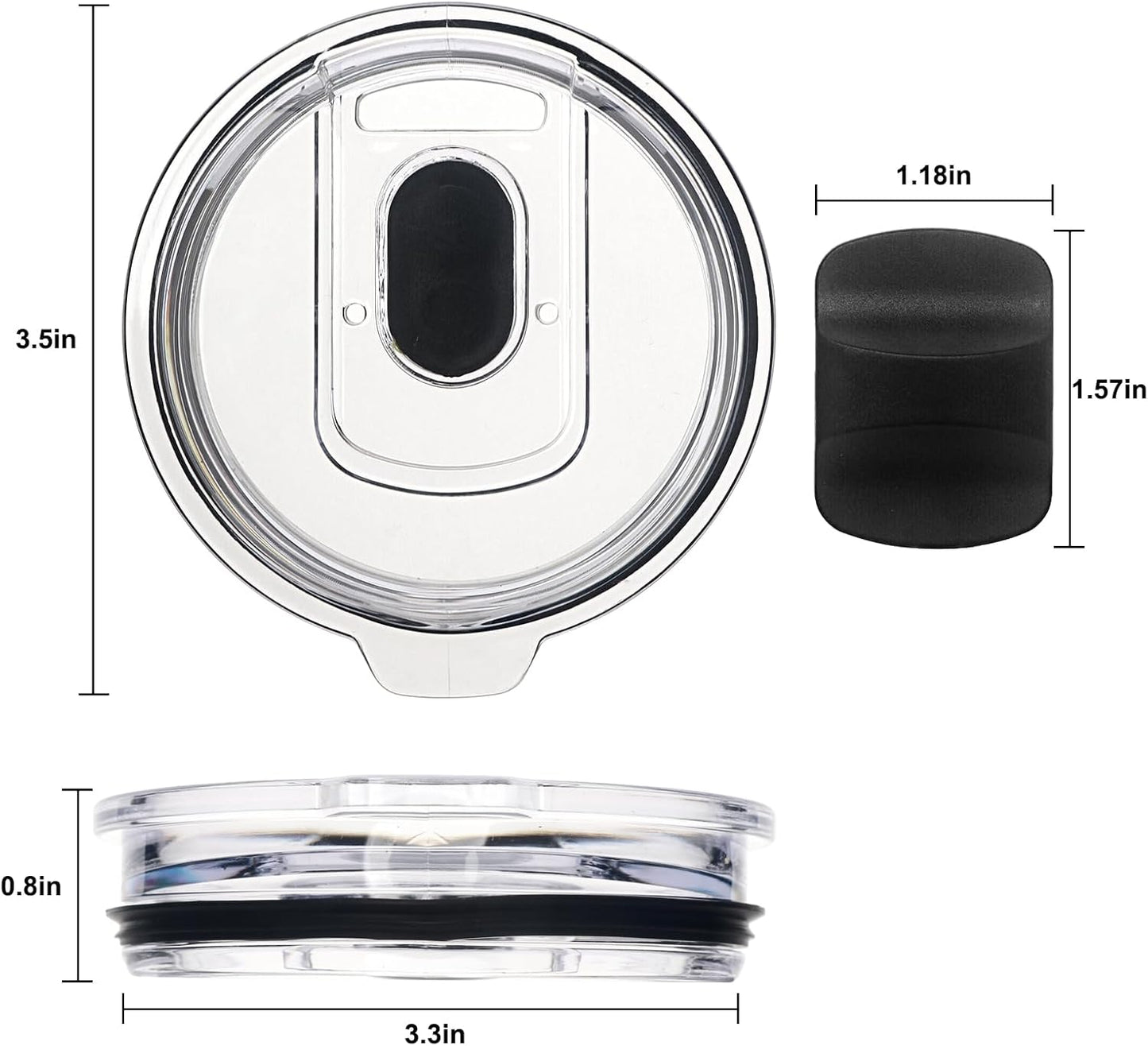 20 oz Tumbler Lid, 2 Pack Replacement Lids Compatible for YETI 20 oz Tumbler 10/24 oz Mug and 10 oz Lowball, Travel Spill Proof Cup Lids Covers with Magnetic Slider Switch, BPA Free