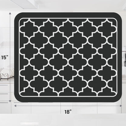 WISELIFE Dish Drying Mat Super Absorbent Drying Mat Large Dish Drying Mats for Kitchen Counter Easy Clean Dish Mat Kitchen Drying Mat15"x 18" Stylish Grey